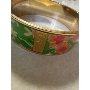 Lilly Pulitzer Gold-Tone Floral Photodome Bangle Bracelet